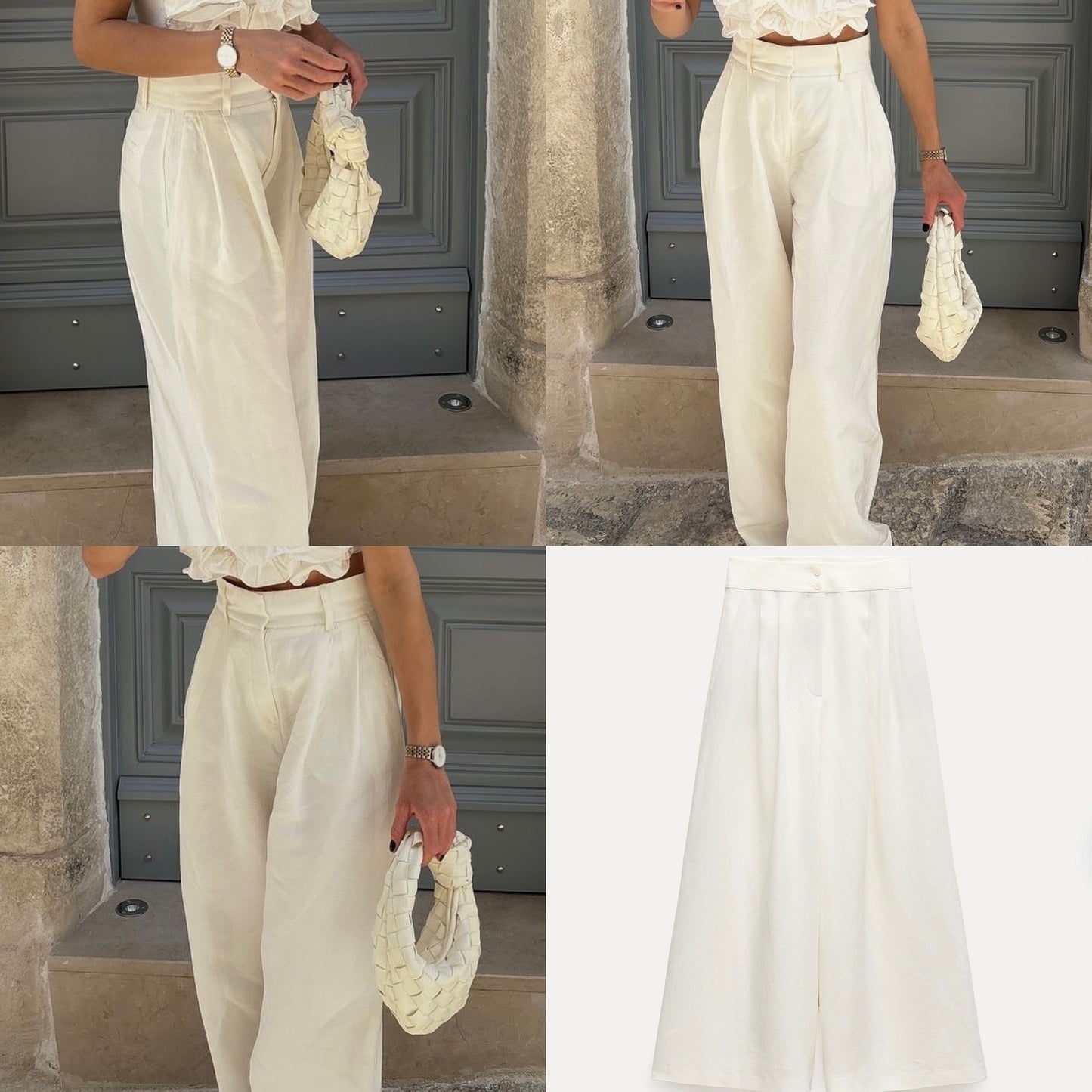 i- pantalon ecru en lin