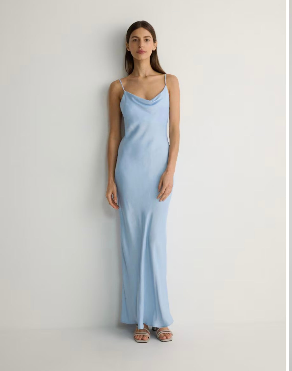 e- Blue dress satin