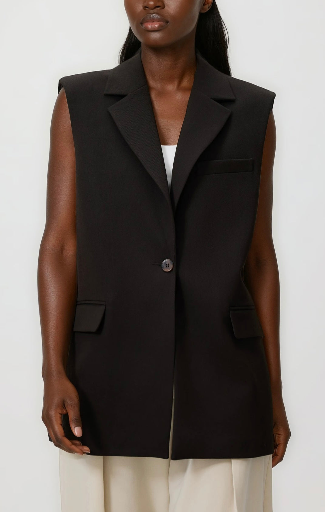 B-Gilet marron foncé