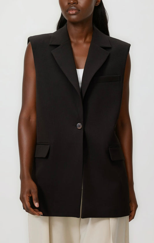 B-Gilet marron foncé